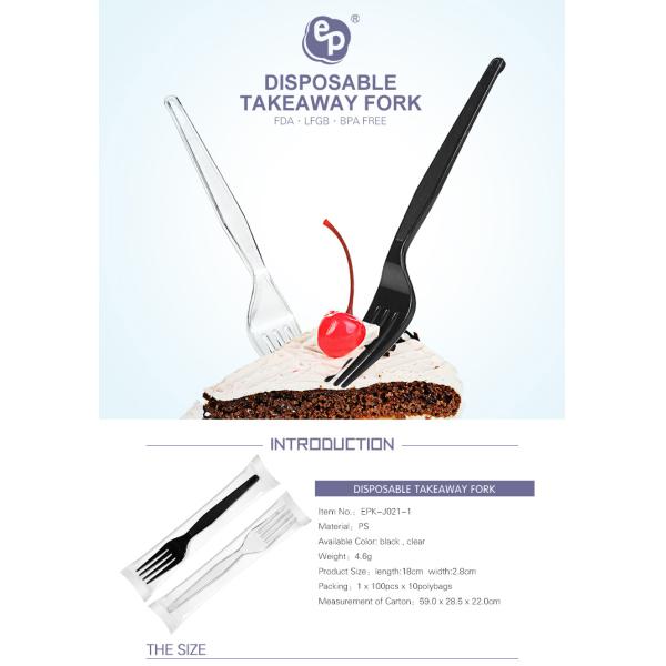 Food grade take away supplies disposable individual package plastic fork ps