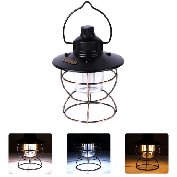 Camping Light Bulb, Iron Abs Type C Rechargeable Power Supply Deluxe Tungsten Portable Led Retro Camping Lights