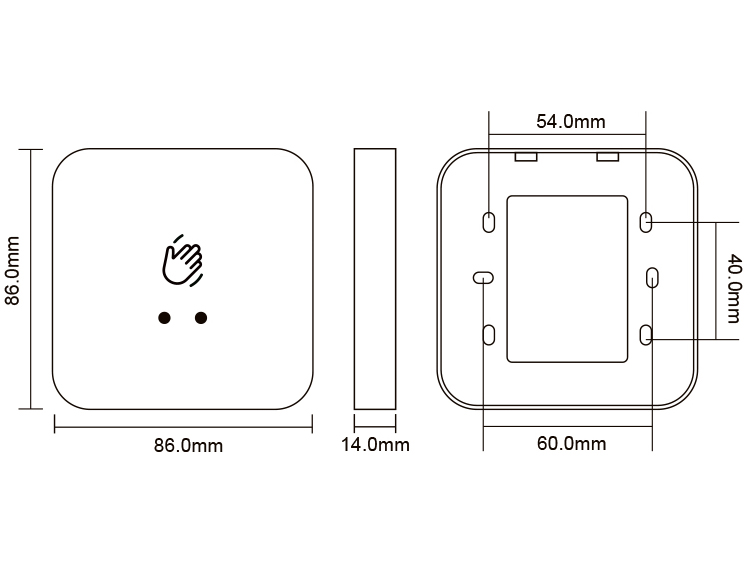 Расстояние 3-15cm ультракрасной кнопки выхода Touchless датчика регулируемое