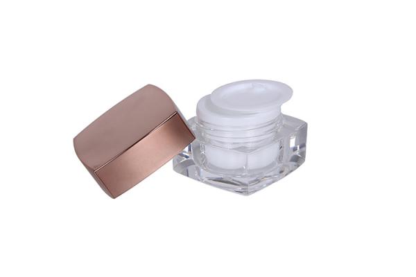 Formas quadradas Acrílico 5 ml frascos vazios de creme Od 35mm para teste de olho