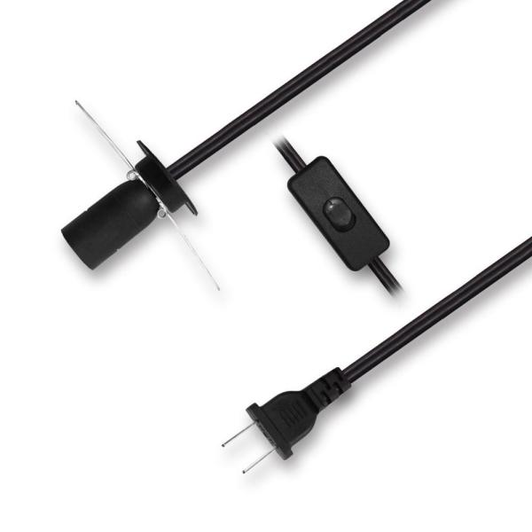 NEMA 1-15P 電源コードとE27電球ホルダーとディマースイッチ