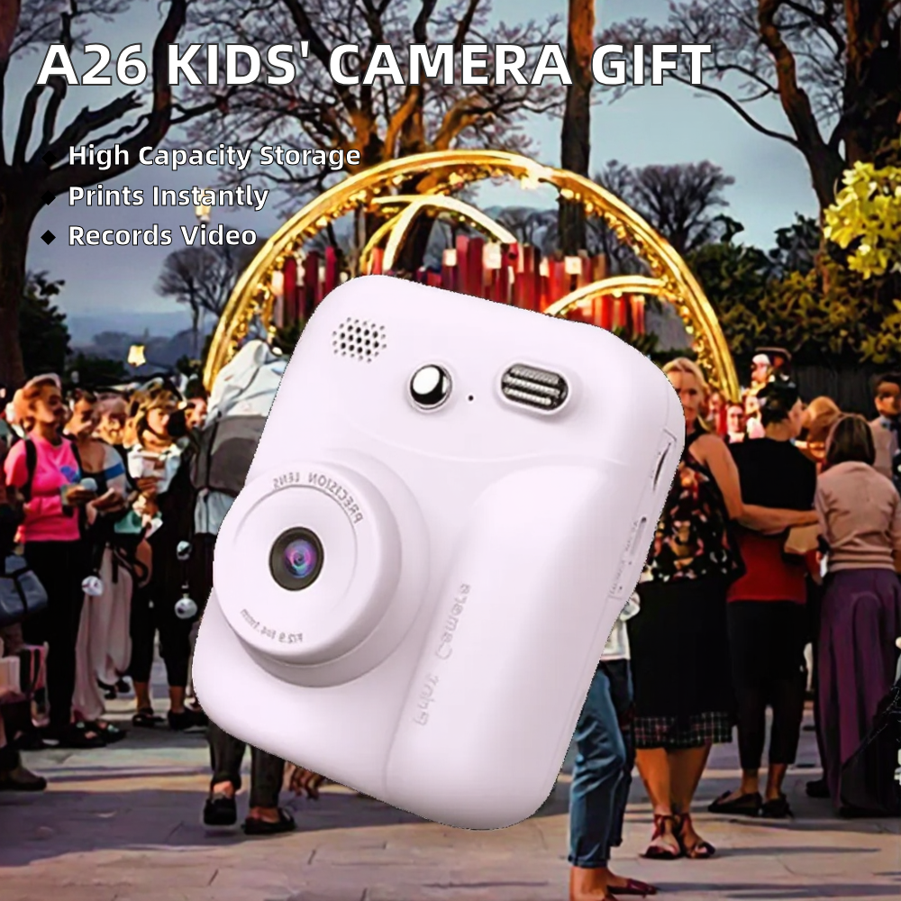 Kids Polorid Camera Full HD CCD Instant Print Thermal Paper Printing Selfie Flash Eye Protection IPS Screen 120 Wide Angle 3