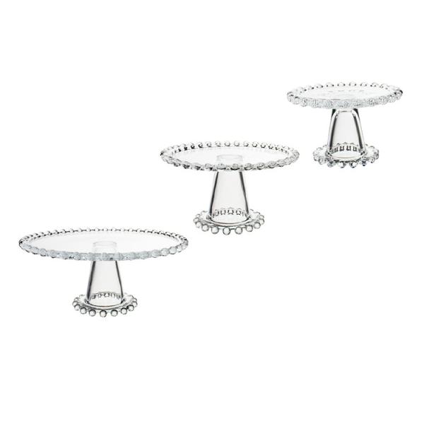 1-3 cake stand set  eco-friendly lead-free crystal transparent dome glass cake stand