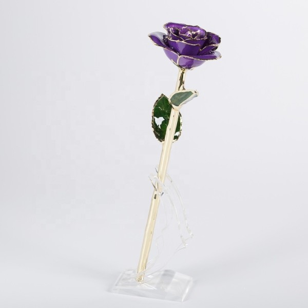 24k Gold Trimmed Rose  Preserved Fresh Flower  Resin Preservation Eternal Rose Mother's Day Valentine's Day Christmas Gif