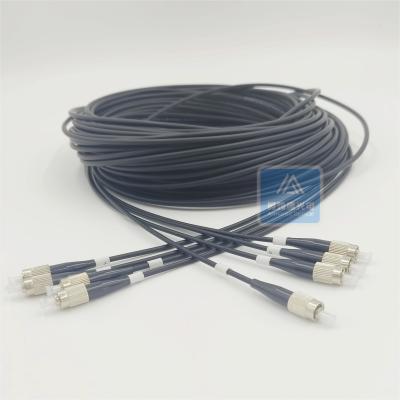 4F Single Mode Cord de patch blindé 50m 5mm Noir LSZH FTTH FC connecteur