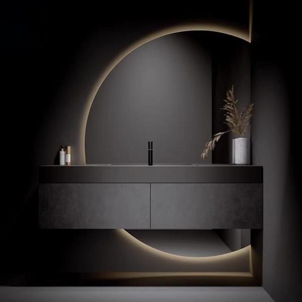 Round Hotel Bathroom Mirror Customized Hotel Lighted Mirror 6500K 3200K