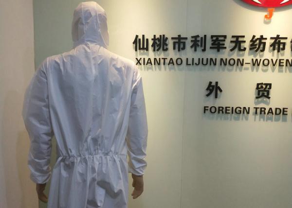 Waterproof White Microporous Disposable Hooded Coveralls