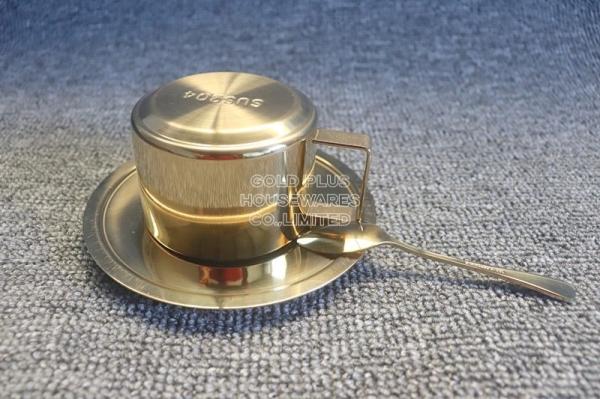 200ML Stainless Steel Reusable Milk Tea Cup With Spoon And Plate