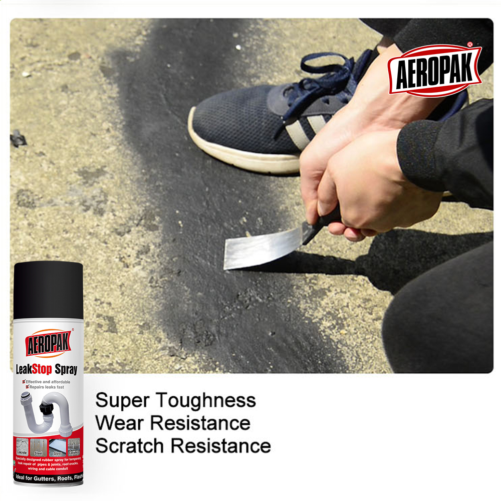 Aeropak APK-LS01 Waterproof Sealant Spray Anti-Corrosion Fast-Dry Leak-Stopper for Pipe Joints Cracks Concrete Hard Surfaces