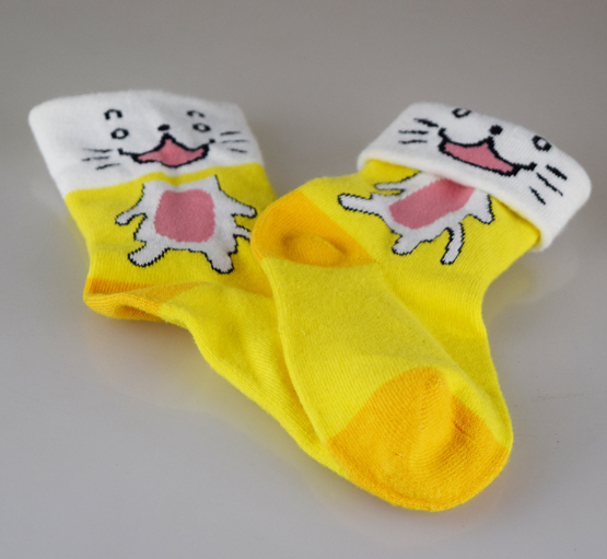 Cotton Knitting Kids Colorful Socks With Jacquard / Embroidery / Printing Logo