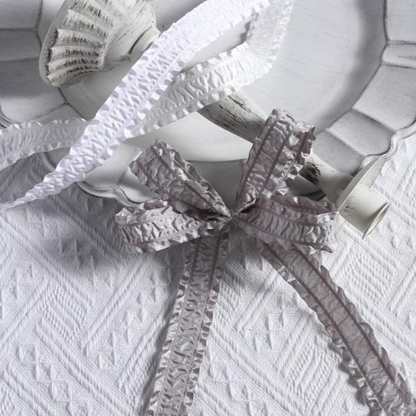 Eco-friendly Folded Polyester Skirt Edge Woven Ribbon Bow for DIY Hair Accessories and Gift Box Packaging