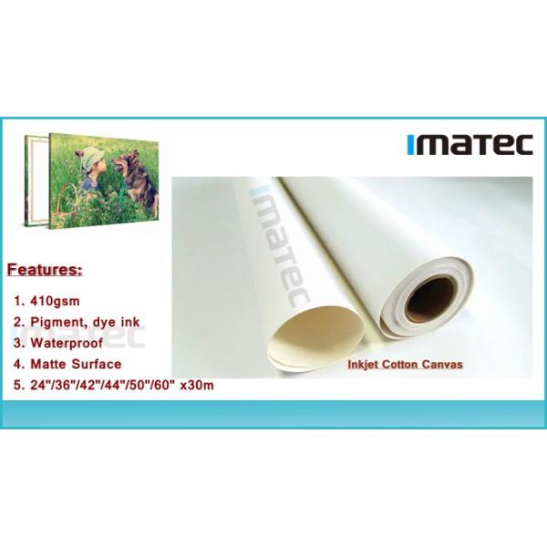 24 Inch 100ft Waterproof Matt Inkjet Cotton Canvas For Epson Printer