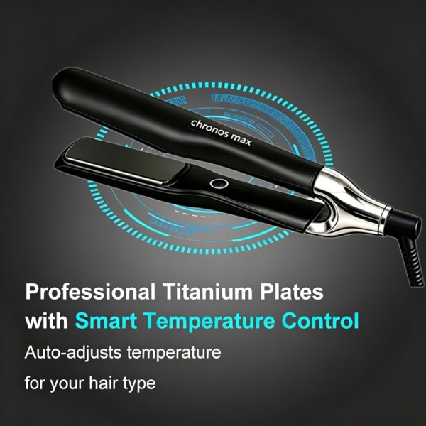 Chronos Max Professional Titanium Hair Straightener EU Plug Fast Heating Salon Quality Hair Styling Tools for Hotel Household