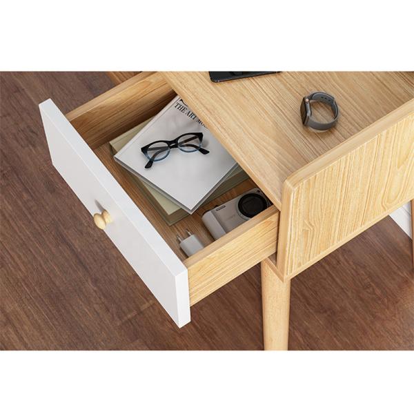 Scandinavian MDF Timber Bedside Table Plywood Nightstand With Drawer