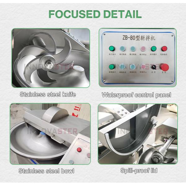 Stainless Steel Bowl Chopper Cutter Machine for Perfectly Chopped Meat and Vegetables