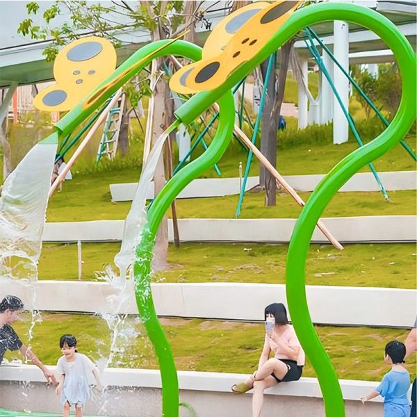 Fiberglass 304 stainless steel Butterfly Water Play features Aqua Water park Accessories Commercial Splash Pads