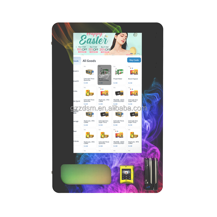 Zhongda Wall-Mounted ID Reader Vending Machine Customizable Age Control with Coin Credit Card Token Payment Systems