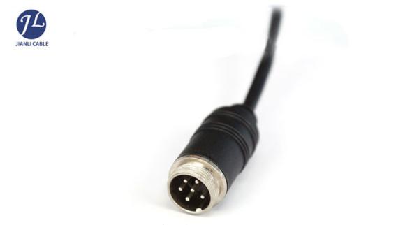 Signal Transmission 6 Pin Gx16 Aviation Cable For Automotive Rear View Camera System