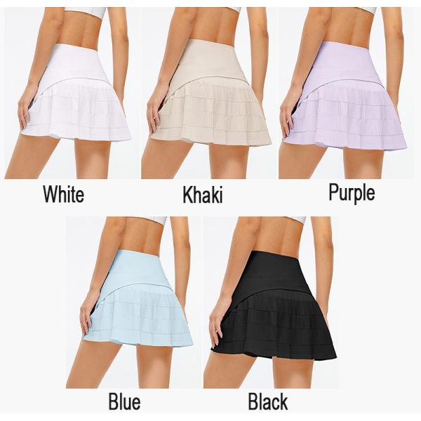 OEM White Nylon Spandex Golf Short Skirts Tennis Activewear With Pocket