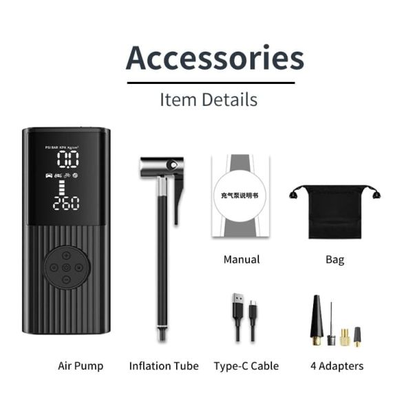 Portable Cordless Tire Inflator 120W Fast Inflation Smart Air Pump
