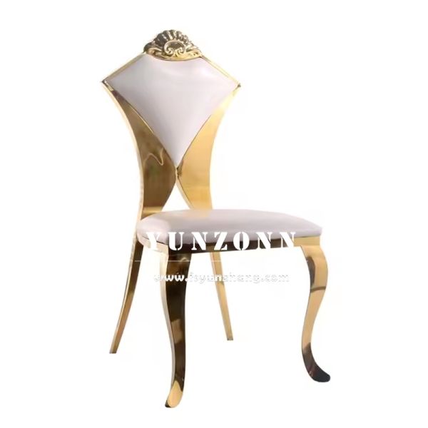Foshan Modern White Chivalry Novel Wedding Chair Stainless Steel Banquet Hotel Furniture
