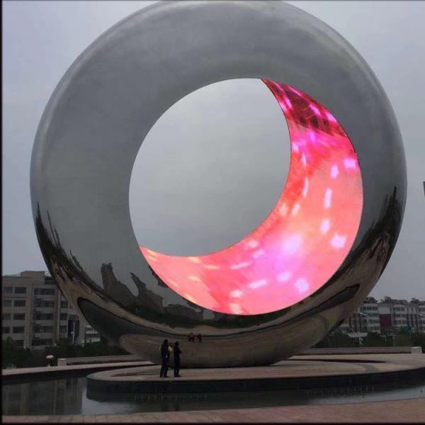 Outdoor Large metal round stainless steel sculpture project,Stainless steel sculpture supplier