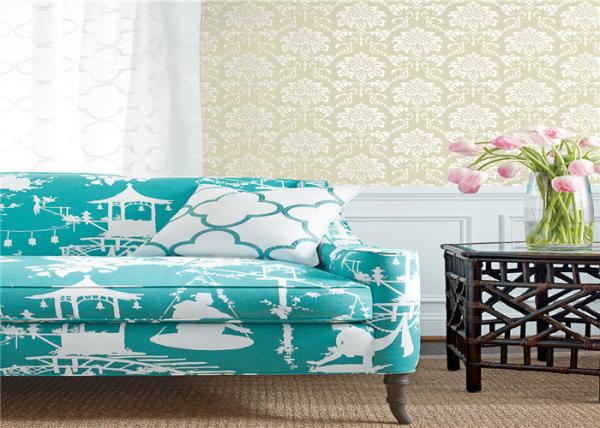 High End Flower Design Non Woven Wallpaper Waterproof For Sofa Background