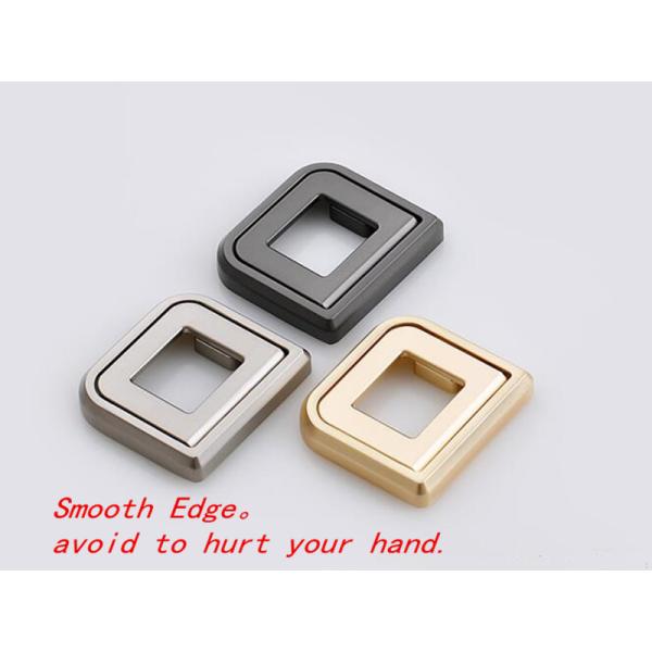 Brush Brass Hidden Drawer Pulls Kitchen Cabinet Knobs / Closet Square 96mm Handles T Bar Pulls Furniture Fittings