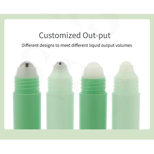 RPPG 25ml Cute Empty Green Colored Roller Bottle PP PCR Plastic Container With Plastic Roller Ball For Hair Serum