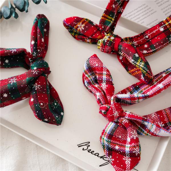 Christmas kids girls Fabric cute hair bands Amazon Ladies Stretch Bunny ears Headband accessories knot headband