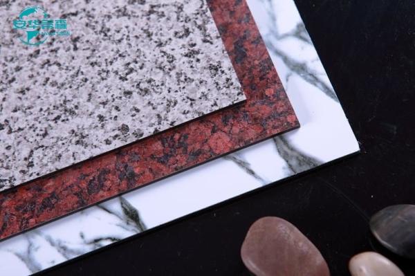 Panneau composite en aluminium (ACP) imitation marbre avec revêtement PVDF et divers coloris marbrés
