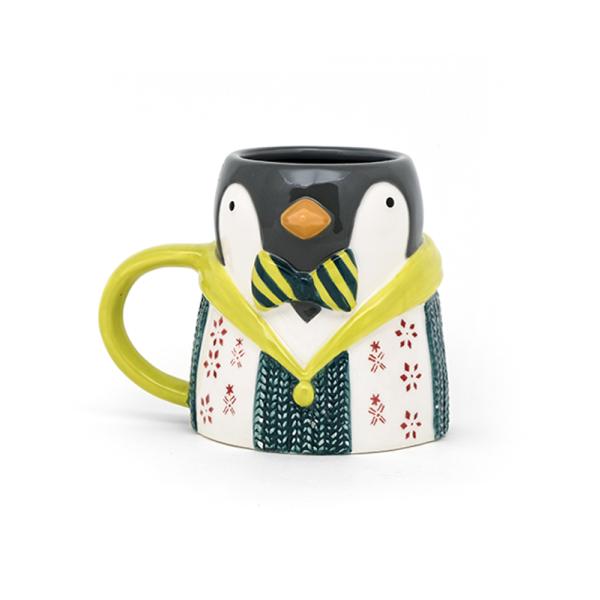 3D-животное пингвин в форме керамических молочных кружек Порцелановый рождественский подарок с ручной живописью