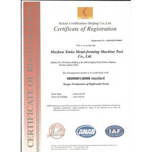 Huzhou Xinke Forging Machine Co., Ltd Certifications