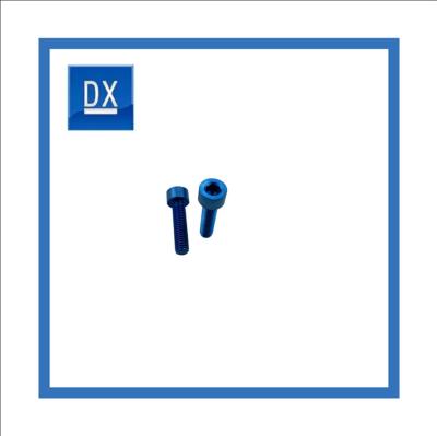 TA2 Flange Inner Hexagon Titanium Screws Titanium Plated Blue DIN933 M8x10