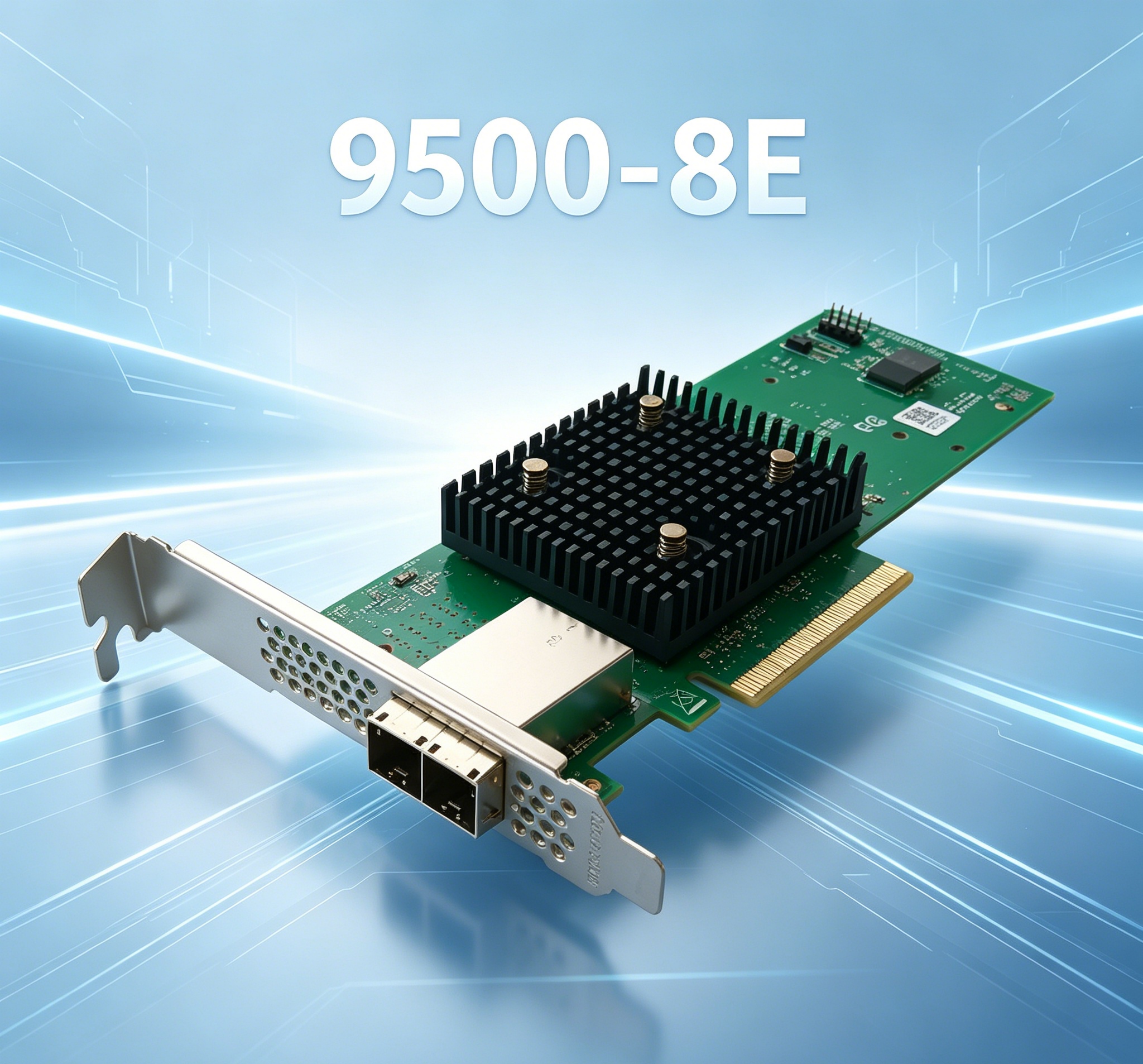 High-Performance 9500-8e Tri-Mode Host Bus Adapter With SAS 3808 Controller