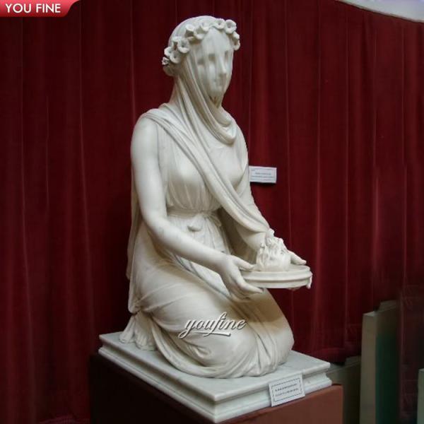 Classic Hand Carved Life Size Marble Veiled Lady Statue