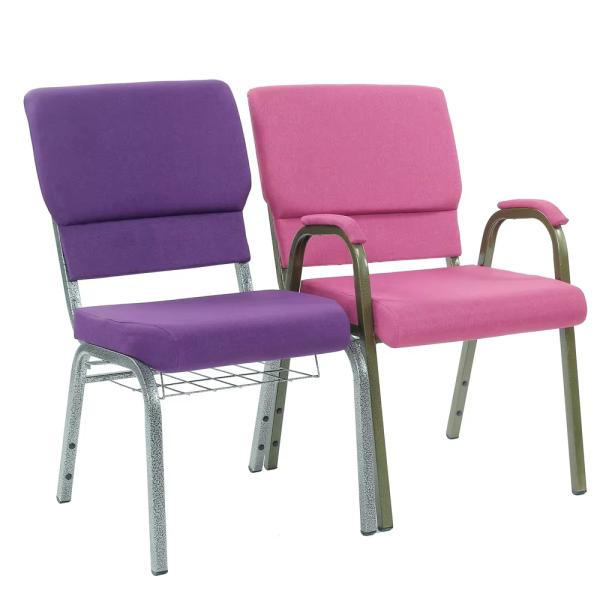 Stacking Church Chairs Interlocking Spray Painting Finish For Modern Look