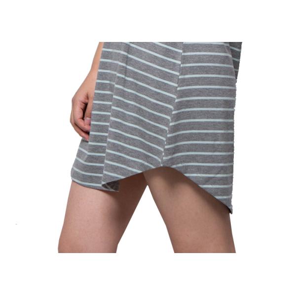 Woman Short Sleeve Ladies Summer Pyjamas Nightwear Bamboo Cotton Stripe Fabric