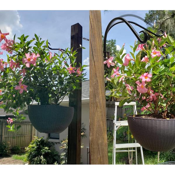 Серебряное оборудование включает 12 дюймовые вращающиеся вешалки для растений на открытом воздухе 2 упаковки черного железа