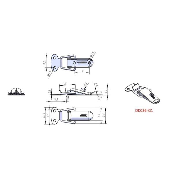 Anti Corrosion Small Lockable Spring Draw Latches With Locking Buckle SUS304