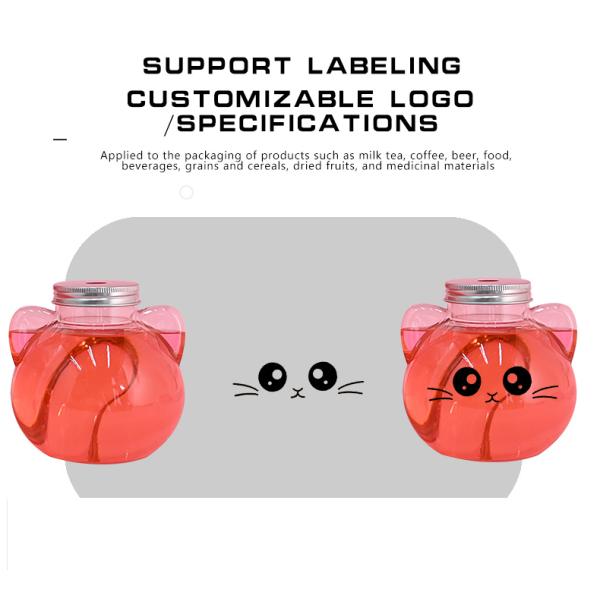 Production en gros d'usine de bouteilles de jus de boisson en forme de cœur de 700 ml avec bouchon à vis