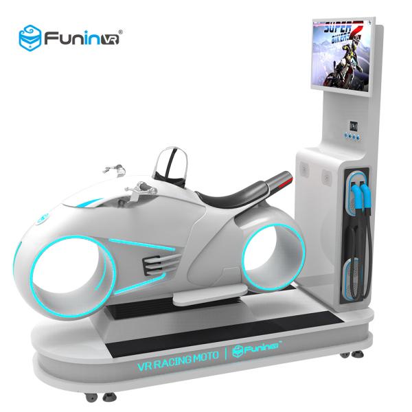 White Color 9D Virtual Reality Simulator Multiplayer Car Driving Vr Motorcycle Racing 700KW