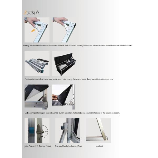 80-400inch Auditorium Projector Screen Short Throw For Movie Theater Camping Church