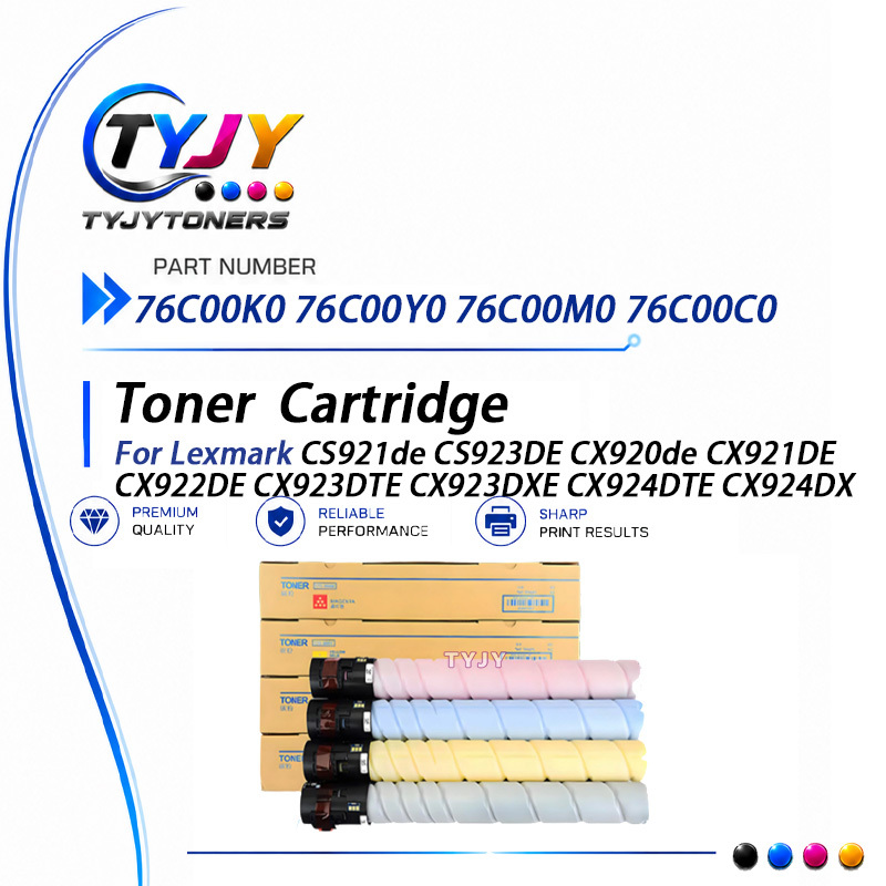 Lexmark CS921 CX920 Toner | 76C00K0 76C00C0 76C00M0 76C00Y0 Cartridge