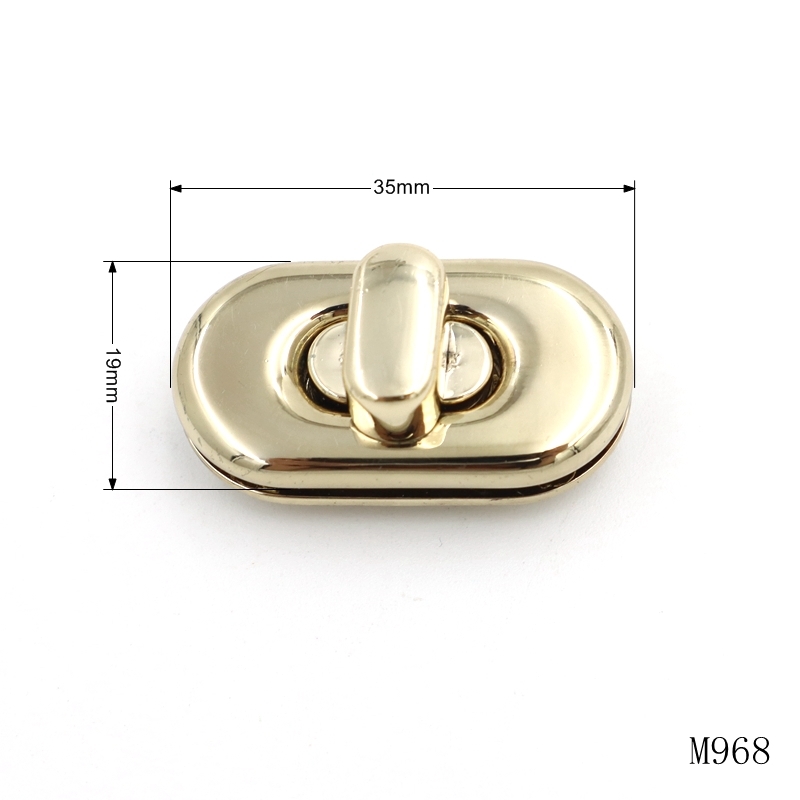 Gold Briefcase Lock Corrosion Resistant Bag Twist Lock Anti Fade