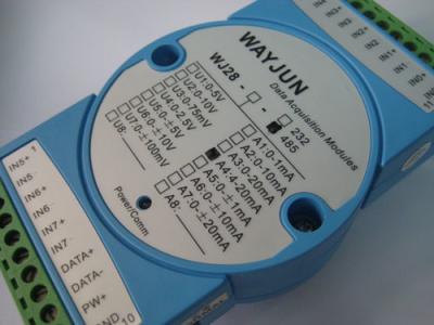 WAYJUN 3000VDC isolation 8 channels 4-20mA/0-5V to RS485 analog I/O module blue AD Converters 24Bits DIN35
