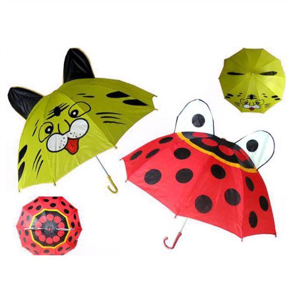 Dome Shaped Kids Rain Umbrellas , Children's Character Umbrellas Hook Handle