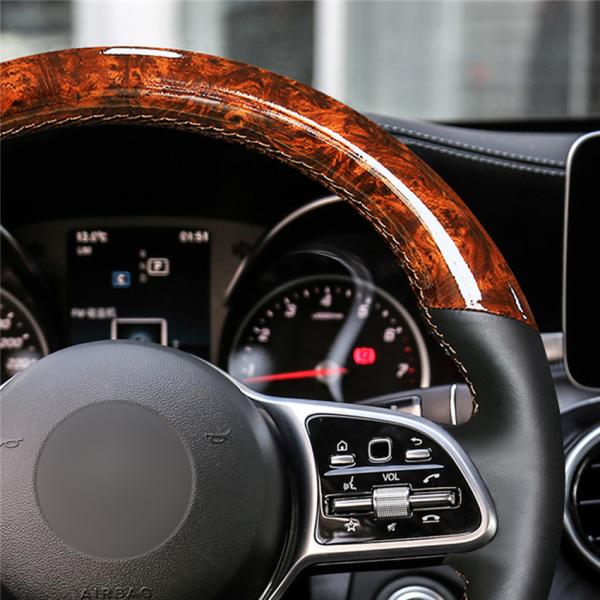 Mercedes-Benz A B C E CLS GLE Class EQC 202 2018 2019 2020 Black Leather Steering Wheel Cover