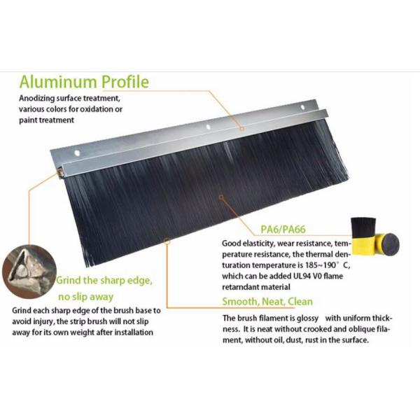 Fire Protection Nylon Strip Brush / Anti Static Door Sweep Brush No Crack
