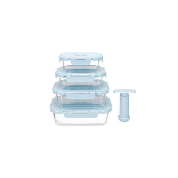 Durable Stackable Vacuum Seal Glass Storage Containers With Pump-A